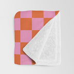 Pink Checker Pattern Throw Blanket Gallery Image 3