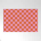 Pink Checker Pattern Welcome Mat Gallery Image 1