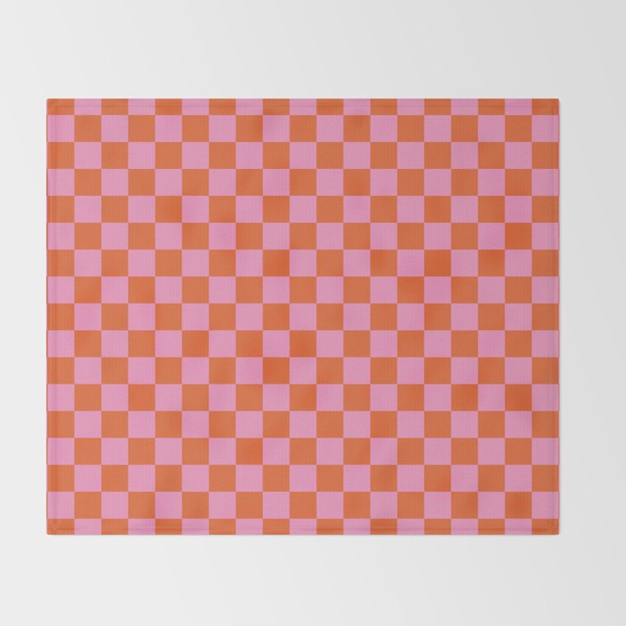 Pink Checker Pattern Throw Blanket Gallery Image 2