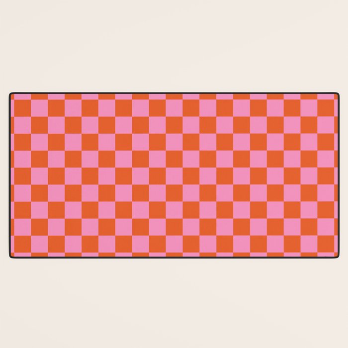 Pink Checker Pattern Desk Mat Gallery Image 3