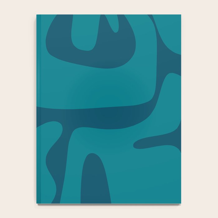 Mid Century Modern Abstract Kwaito Pattern in Teal Blue Tones Notebook Gallery Image 4
