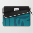Mid Century Modern Abstract Kwaito Pattern in Teal Blue Tones Laptop Sleeve Gallery Image 2