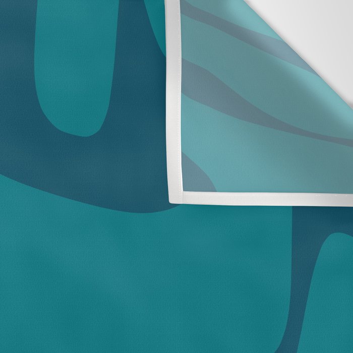 Mid Century Modern Abstract Kwaito Pattern in Teal Blue Tones Wall Tapestry Gallery Image 3