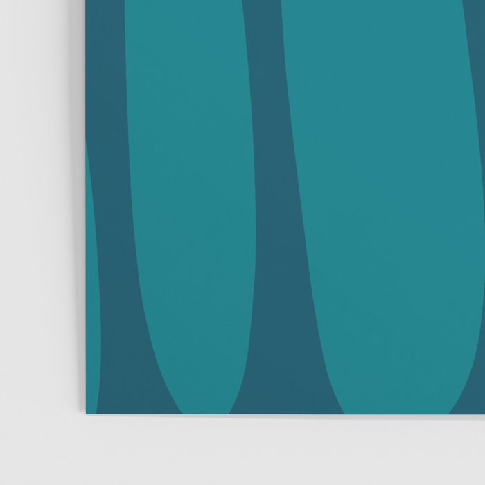 Mid Century Modern Abstract Kwaito Pattern in Teal Blue Tones Poster Gallery Image 3