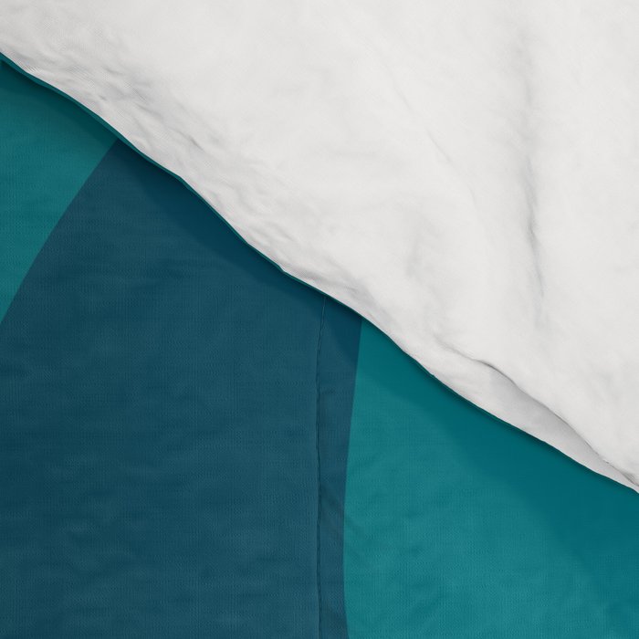 Mid Century Modern Abstract Kwaito Pattern in Teal Blue Tones Comforter Gallery Image 4