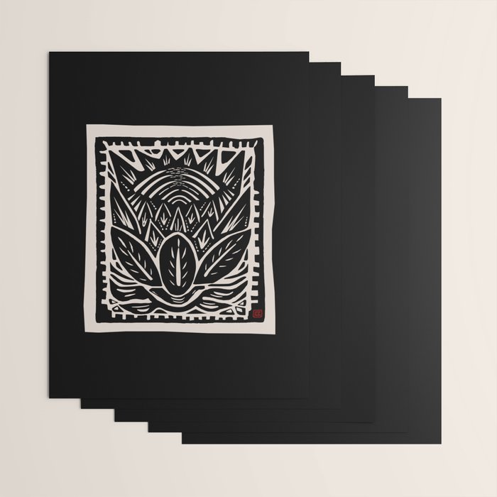 Woodcut Cactus Wrapping Paper Gallery Image 3