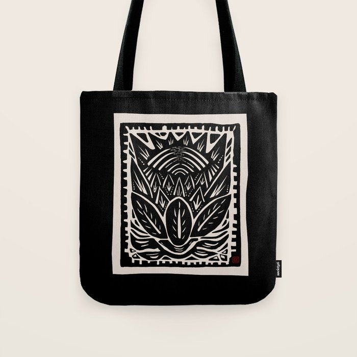 Woodcut Cactus Tote Bag Gallery Image 1