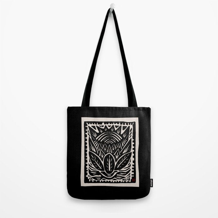 Woodcut Cactus Tote Bag Gallery Image 2