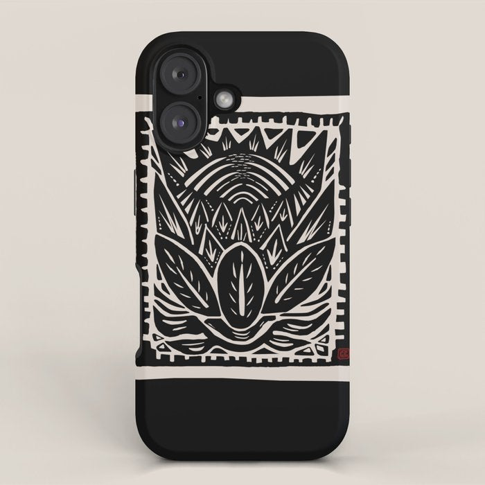 Woodcut Cactus iPhone Case Gallery Image 1