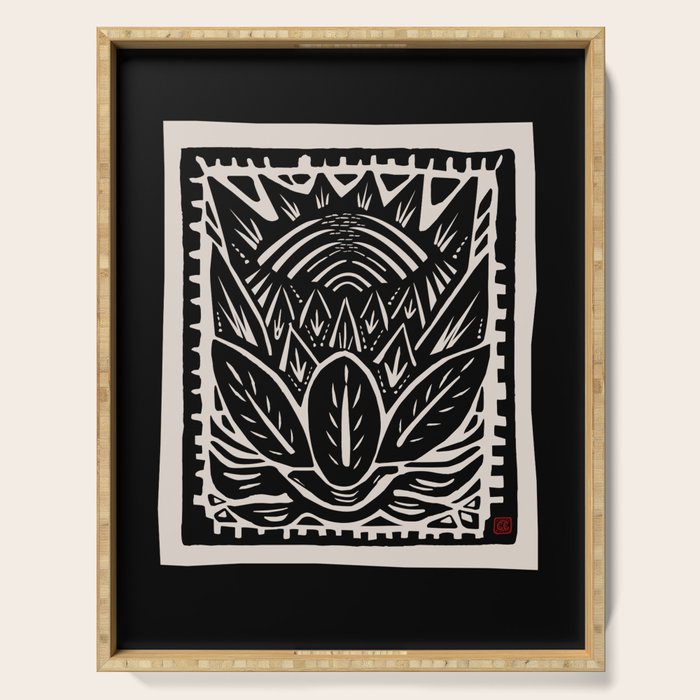 Woodcut Cactus Serving Tray Gallery Image 1