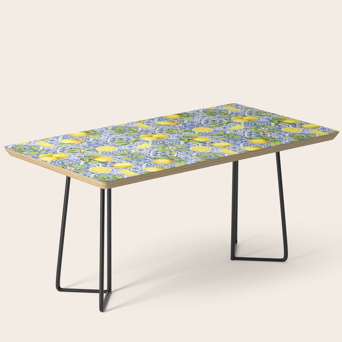 Portuguese Vintage Summer  Blue Tiles And Lemons Coffee Table Gallery Image 1