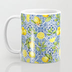 Portuguese Vintage Summer  Blue Tiles And Lemons Coffee Mug Gallery Image 3