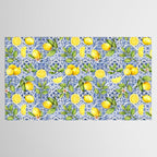 Portuguese Vintage Summer  Blue Tiles And Lemons Tablecloth Gallery Image 2