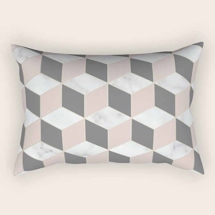 Blush Marble Cube Rectangular Pillow Gallery Image 2