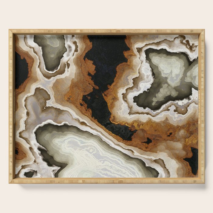 Ivory Agate Abstract Serving Tray Gallery Image 1