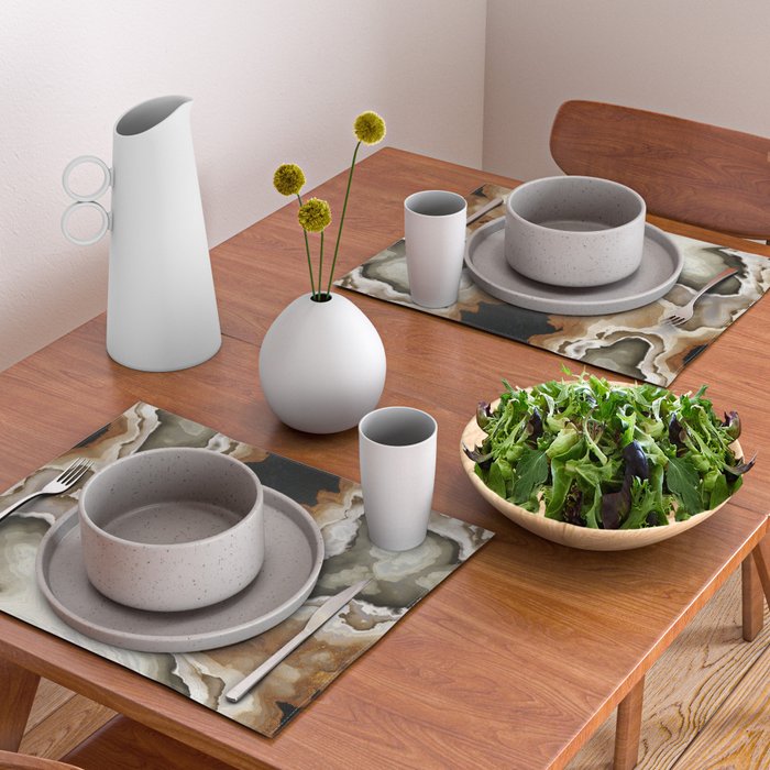 Ivory Agate Abstract Placemat Gallery Image 2