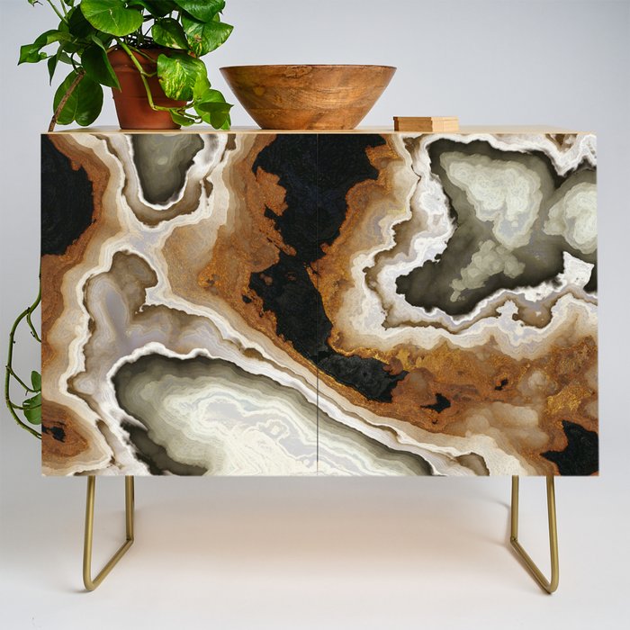 Ivory Agate Abstract Credenza Gallery Image 1