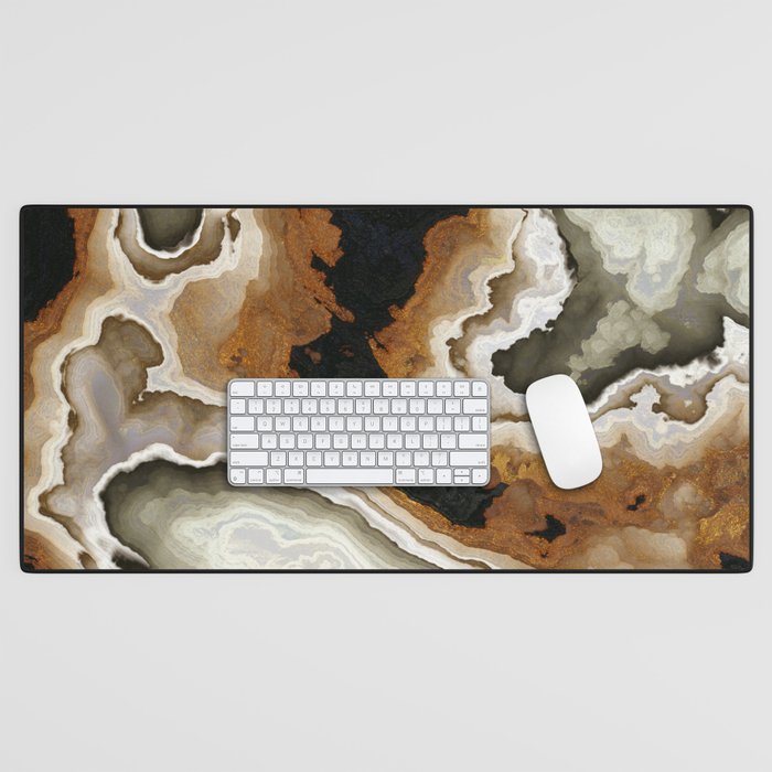 Ivory Agate Abstract Desk Mat Gallery Image 1