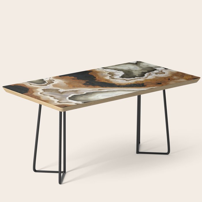 Ivory Agate Abstract Coffee Table Gallery Image 1