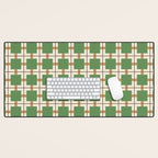 Retro Geometric Plaid Green Camel Desk Mat Gallery Image 1