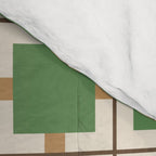 Retro Geometric Plaid Green Camel Comforter Gallery Image 4