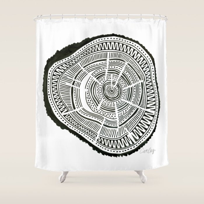 Ponderosa Pine - Black Shower Curtain Gallery Image 1