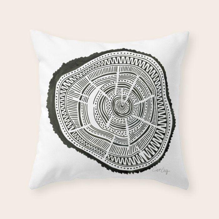 Ponderosa Pine - Black Throw Pillow Gallery Image 1