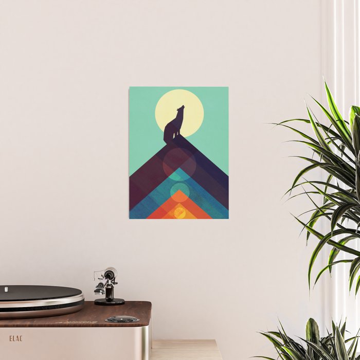 Howling Wild Wolf Poster Gallery Image 2