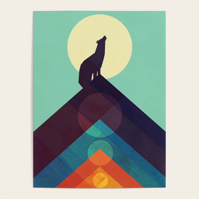 Howling Wild Wolf Poster Gallery Image 1