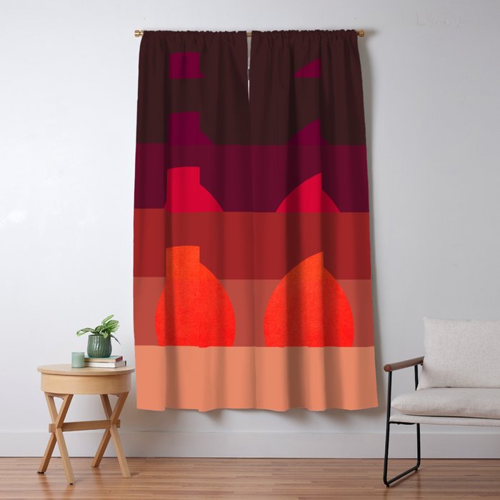 Abstraction_SUNSET_RED_BOHEMIAN_POP_ART_Minimalism_0124A Window Curtain Gallery Image 5