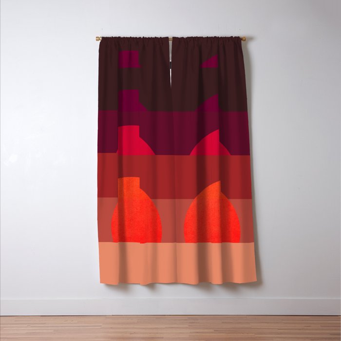 Abstraction_SUNSET_RED_BOHEMIAN_POP_ART_Minimalism_0124A Window Curtain Gallery Image 3