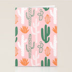 Retro hand drawn cactus plant pattern Stationery Card Gallery Image 2
