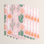 Retro hand drawn cactus plant pattern Wrapping Paper Gallery Image 3