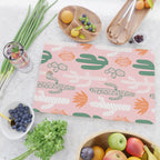 Retro hand drawn cactus plant pattern Cutting Board Gallery Image 2