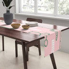 Retro hand drawn cactus plant pattern Table Runner Gallery Image 2