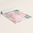 Retro hand drawn cactus plant pattern Yoga Mat Gallery Image 2