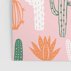 Retro hand drawn cactus plant pattern Poster Gallery Image 3