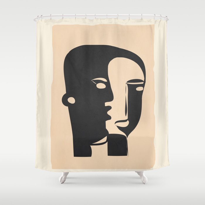 Pair of the Abstract Masks 08 Shower Curtain Gallery Image 1
