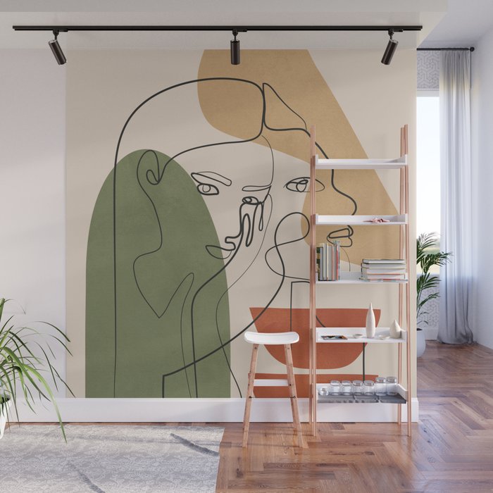 Abstract Faces 2  Wall Mural Gallery Image 1