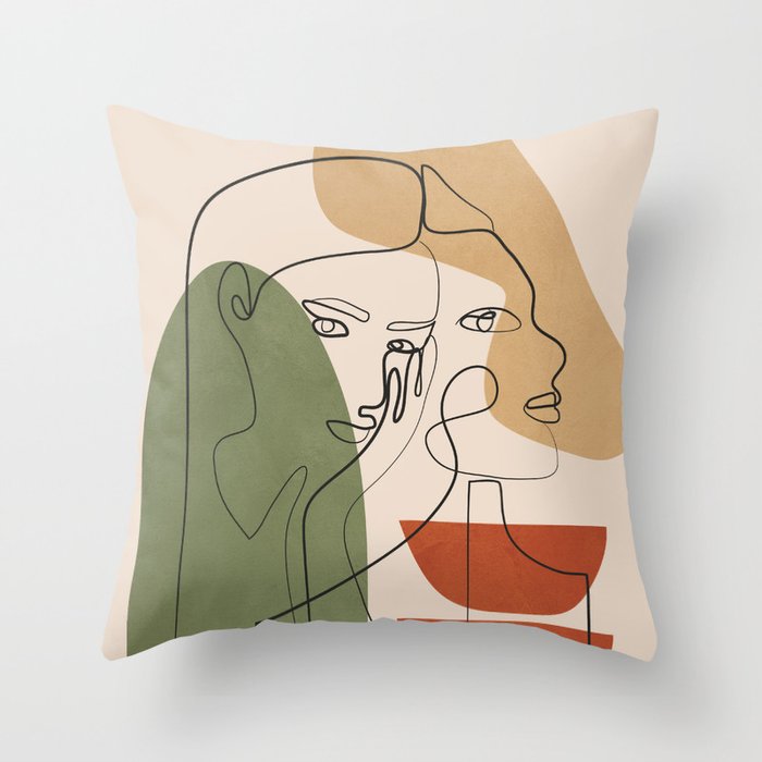 Abstract Faces 2  Throw Pillow Gallery Image 6