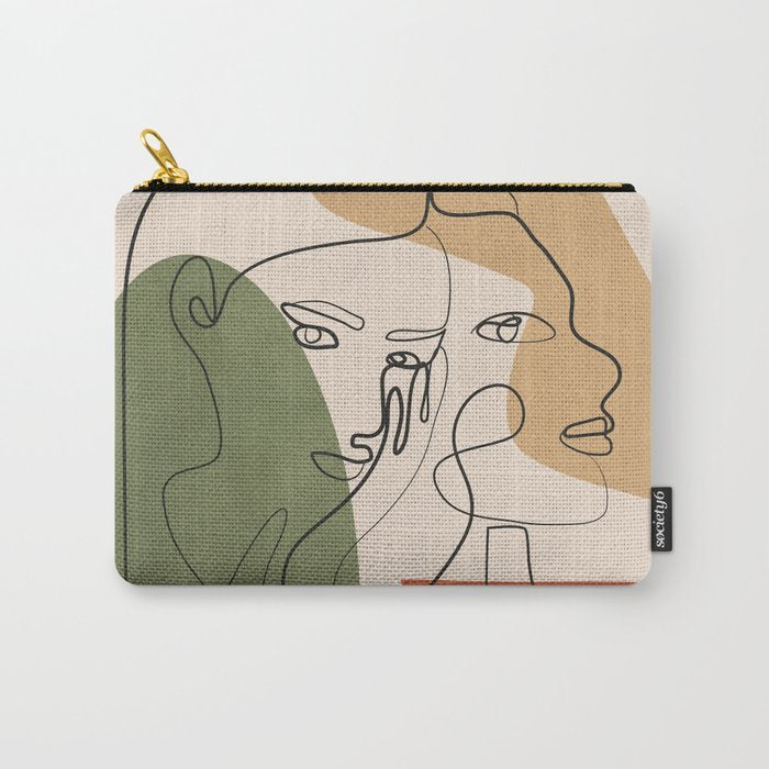 Abstract Faces 2  Carry All Pouch Gallery Image 1