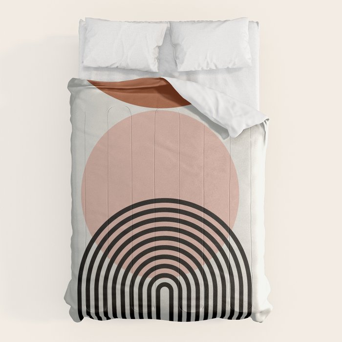 terracotta sun and moon abstract  Comforter Gallery Image 1
