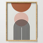 terracotta sun and moon abstract  Serving Tray Gallery Image 1
