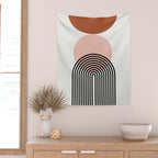 terracotta sun and moon abstract  Wall Tapestry Gallery Image 2