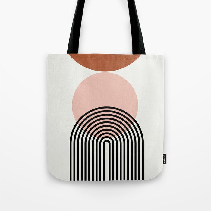 terracotta sun and moon abstract  Tote Bag Gallery Image 1