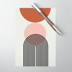 terracotta sun and moon abstract  Wrapping Paper Gallery Image 1