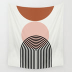 terracotta sun and moon abstract  Wall Tapestry Gallery Image 4
