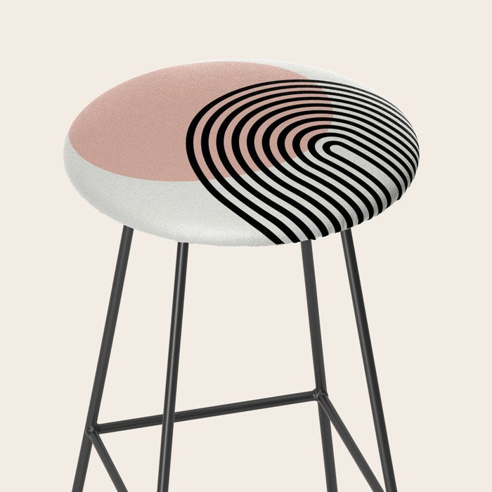 terracotta sun and moon abstract  Stool Gallery Image 2
