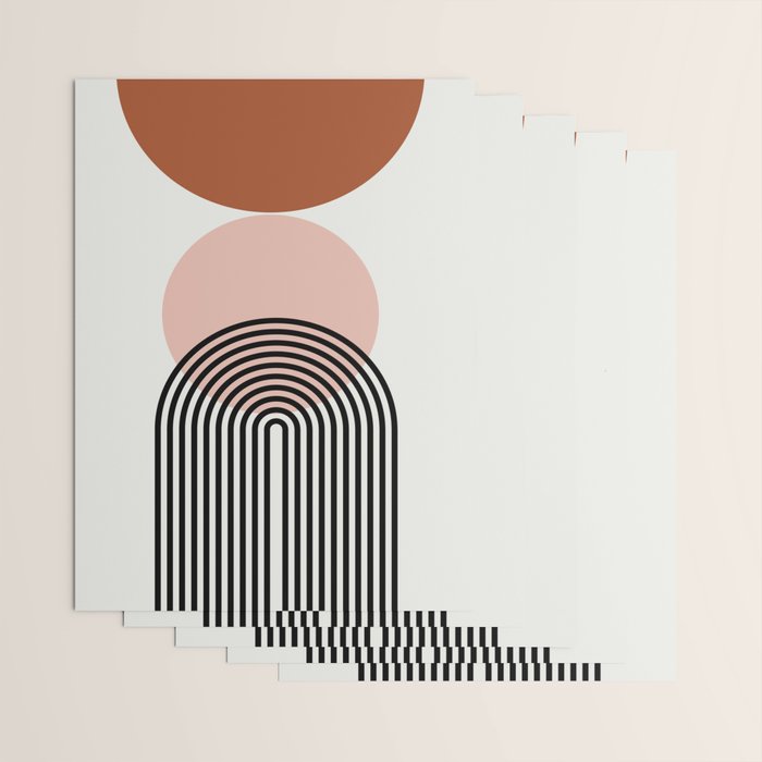 terracotta sun and moon abstract  Wrapping Paper Gallery Image 3