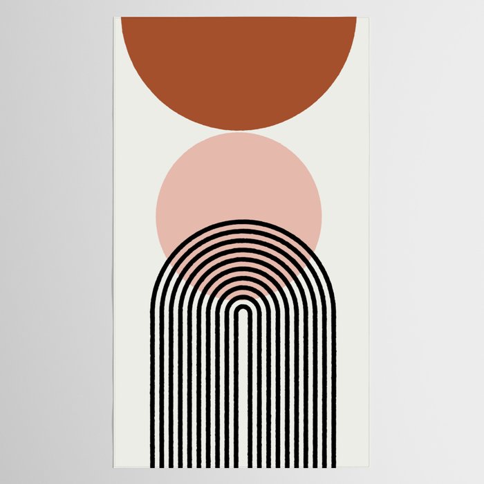 terracotta sun and moon abstract  Tablecloth Gallery Image 2